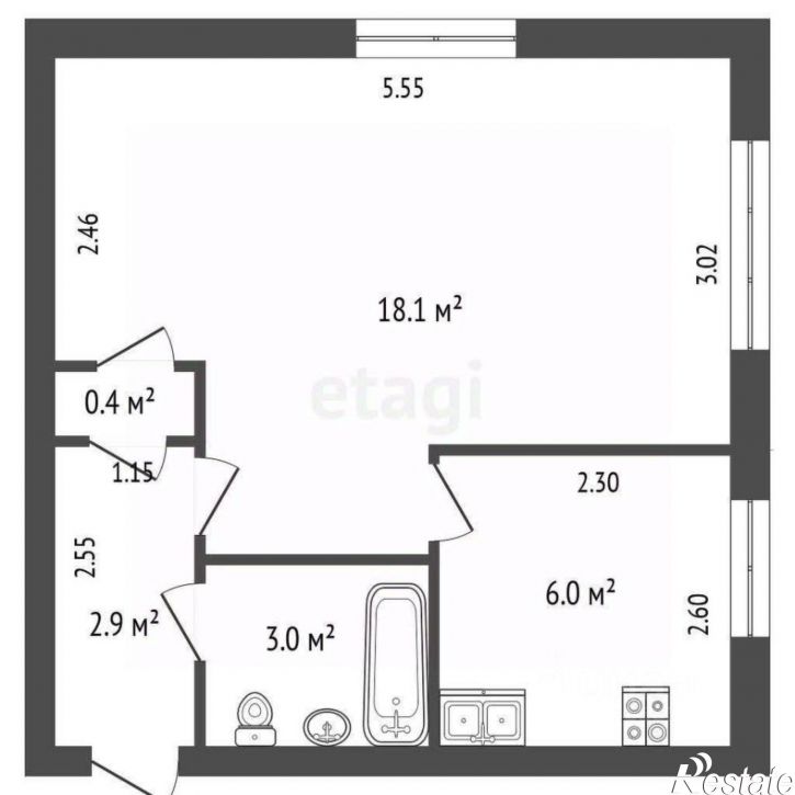 1-комн квартира Ленинградская улица, 77,  д. 77