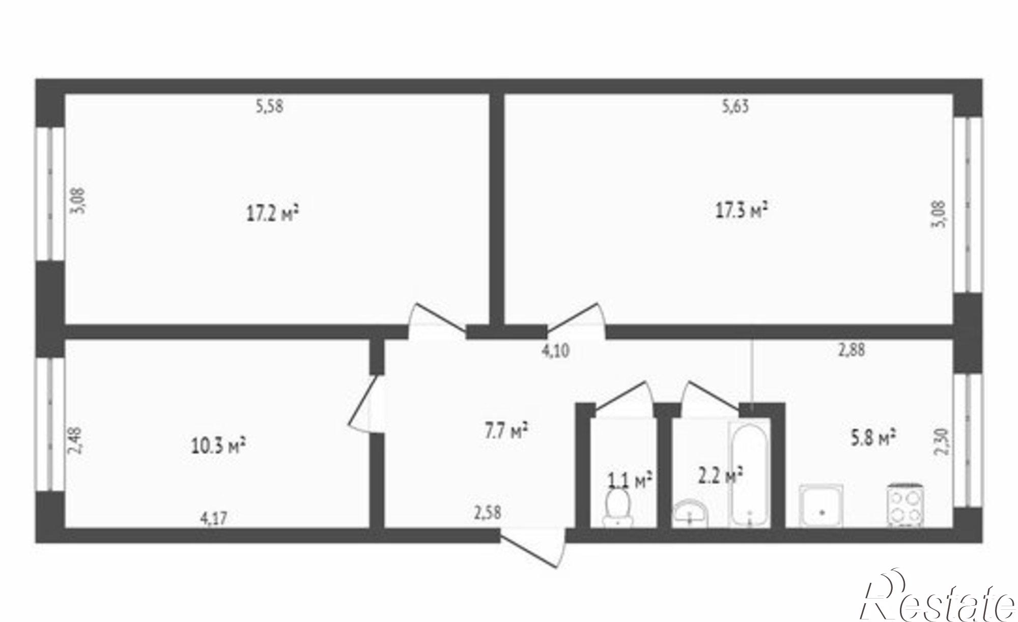 Купить квартиру за 3 800 000 рублей на ул Ленинградская, 67